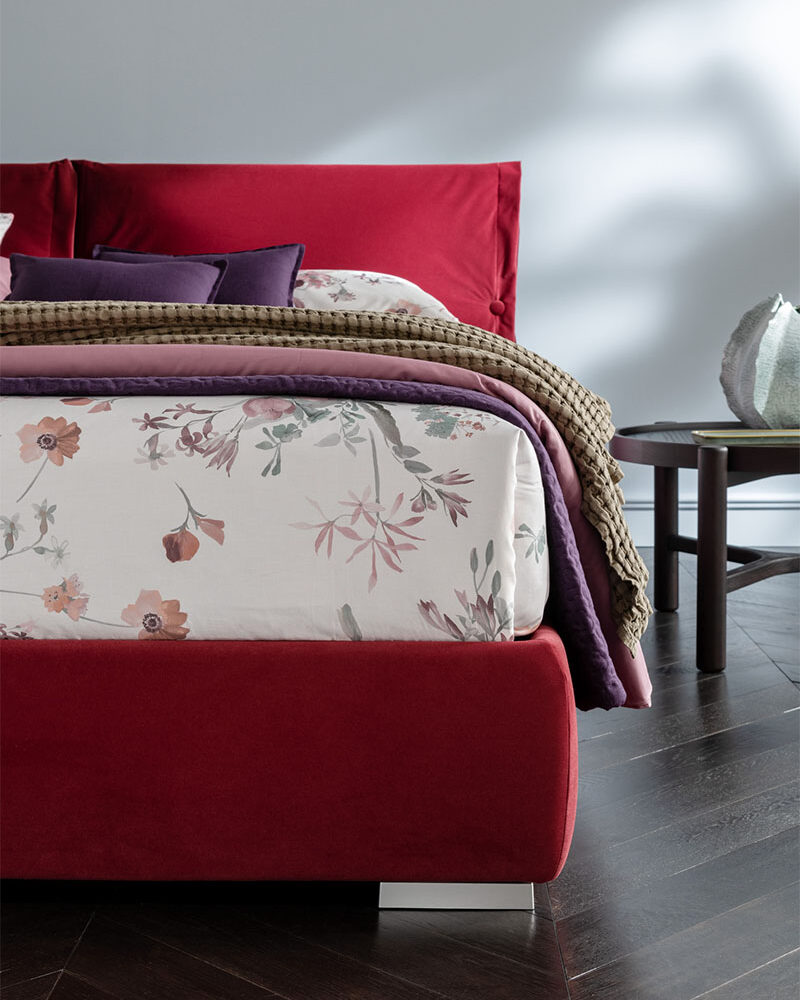 37. Bed Linen Set Satin Collection Textures Collection. col Pink and Grey- Malva 02 Plain colors- Titanio gallery1