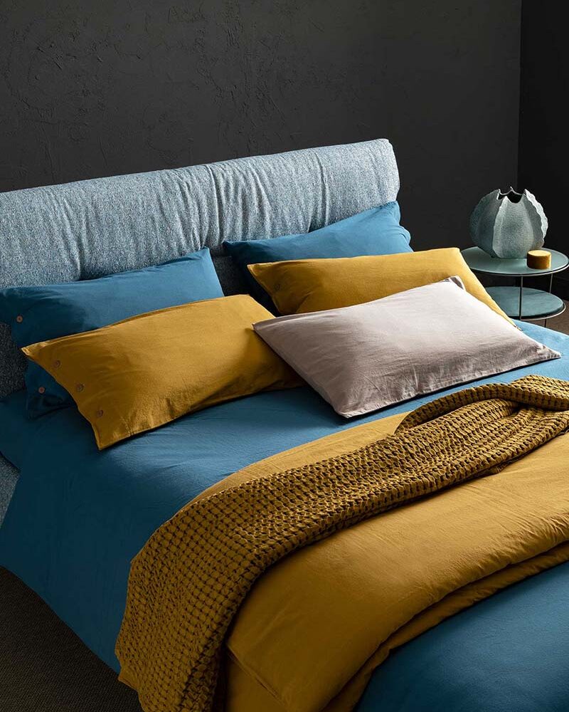40 Bed Linen Set Stonewashed Collection Plain Colors